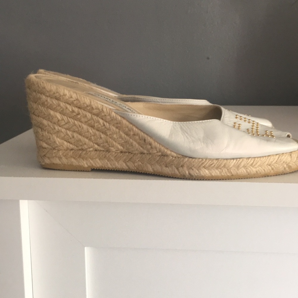 Charles Jourdan wedge slides size 6